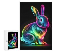 Puzzle Per Adolescenti 1000 PCS Neon Rainbow Bunny Puzzle Divertenti Da Assemblare, Modelli, Regali Unici Per Compleanno E Natale 1000 PCS