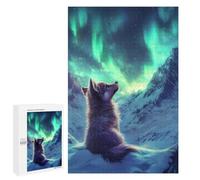 Puzzle Per Adolescenti 1000 PCS Northern Lights Dog Aurora Puzzle Giochi Rilassanti Decorazione Per La Casa Regali Unici Per Compleanno 1000 PCS