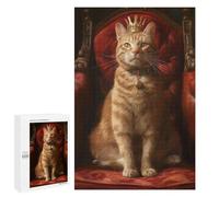 Puzzle Per Adolescenti 1000 PCS Orange Tabby Cat Queen Puzzle Divertenti Da Assemblare, Modelli, Regali Unici Per Compleanno E Natale 1000 PCS