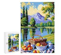Puzzle Per Adolescenti 1000 PCS Picnic by The Lake Painting Puzzle Per Adulti Giochi Rilassanti Decorazione Per La Casa Regali Unici Per Compleanno E Natale 1000 PCS