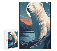 Puzzle Per Adolescenti 1000 PCS Polar Bear Night Scene Puzzle, Gioco Rompicapo, Regalo Di Compleanno, Attività Divertenti Da Fare A Casa, 1000 PCS
