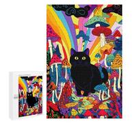Puzzle Per Adolescenti 1000 PCS Psychedelic Mushroom Cat Art Print-2 Puzzle Per Adolescenti Migliora La Memoria Per Compleanno, Natale Bellissimo Gioco Dal Design 1000 PCS