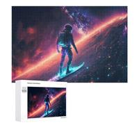 Puzzle Per Adolescenti 1000 PCS Puzzle Astronaut Surfing in Space Puzzle Per Adulti Giocattoli Antistress Sfida Difficile Regali Unici Per Compleanno 1000 PCS