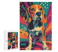 Puzzle Per Adolescenti 1000 PCS Puzzle Beagle in Retro Style Retro Pop Art Beagle Portrait Puzzle Per Adulti Gioco Per Famiglie Un'opera D'arte Per Compleanno, Natale 1000 PCS