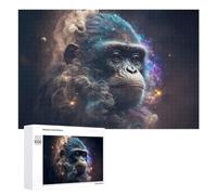 Puzzle Per Adolescenti 1000 PCS Puzzle Galactic Gorilla Cosmic Chimpanzee Portrait -1 Puzzle Per Adulti Giocattoli Antistress Sfida Difficile Regali Unici Per Compleanno 1000 PCS