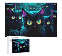 Puzzle Per Adolescenti 1000 PCS Puzzle Neon Cats A Mystical Gathering Puzzle Per Adulti Giocattoli Antistress Sfida Difficile Regali Unici Per Compleanno 1000 PCS