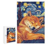 Puzzle Per Adolescenti 1000 PCS Puzzle Shiba Inu Starry Night Parody Art Puzzle Per Adulti Gioco Per Famiglie Un'opera D'arte Per Compleanno, Natale 1000 PCS