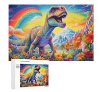 Puzzle Per Adolescenti 1000 PCS Rainbow Dinosaur Paradise Puzzle Per Adulti Giochi Rilassanti Decorazione Da Parete Ottimo Regalo Per I Giocatori 1000 PCS