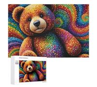 Puzzle Per Adolescenti 1000 PCS Rainbow Teddy Bear Toy Puzzle Per Adolescenti Giocattoli Antistress Assemblaggio Di Modelli Regali Unici Per Compleanno E Natale 1000 PCS