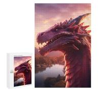 Puzzle per Adolescenti 1000 PCS Red Ruby Dragon Puzzle per Adulti Gioco Di Ingegio Decorazione della Casa Regali per Ridurre Lo Stress 1000 PCS