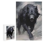 Puzzle Per Adolescenti 1000 PCS Running Black Wolf Puzzle Per Adulti, Gioco Rompicapo, Decorazione Perfetta, Divertimento A Casa, Attività, 1000 PCS