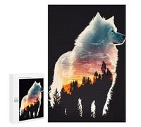 Puzzle per Adolescenti 1000 PCS Samoyed Silhouette Puzzle per Adulti Giochi Rilassanti Decorazione Perfetta Regali Di Compleanno E Unici 1000 PCS
