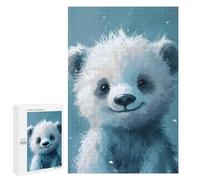 Puzzle Per Adolescenti 1000 PCS Smiling Polar Bear Cub Puzzle Per Adulti Giochi Rilassanti Assemblaggio Di Modelli Interazione Genitore-figlio 1000 PCS