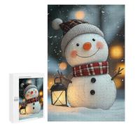 Puzzle Per Adolescenti 1000 PCS Smiling Snowman in Winter Puzzle Per Adulti Giochi Rilassanti Assemblaggio Di Modelli Interazione Genitore-figlio 1000 PCS