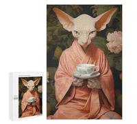 Puzzle Per Adolescenti 1000 PCS Sphynx Cat with Kimono Puzzle Per Adulti Gioco Rompicapo Difficile Difficile Unico Compleanno E Regali 1000 PCS