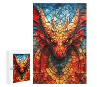 Puzzle Per Adolescenti 1000 PCS Stained Glass Dragon Puzzle Per Adulti Gioco Rompicapo Assemblaggio Di Modelli Interazione Genitore-figlio 1000 PCS
