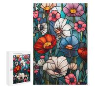Puzzle Per Adolescenti 1000 PCS Stained Glass Floral Panel-1 Puzzle Per Adulti Puzzle Per Divertimento in Famiglia Aiuta Ad Allenare Il Cervello Ottimo Regalo Per I Giocatori 1000 PCS