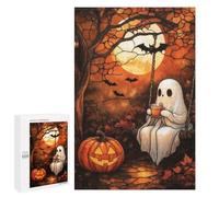 Puzzle Per Adolescenti 1000 PCS Stained Glass Ghost And Coffee Under The Moon Puzzle Per Adulti Giochi Rilassanti Per Divertimento in Famiglia Regali Di Natale E Compleanno 1000 PCS