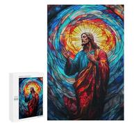 Puzzle Per Adolescenti 1000 PCS Stained Glass Jesus Puzzle Per Adulti Giochi Rilassanti Sfida Difficile Attività Divertenti A Casa 1000 PCS