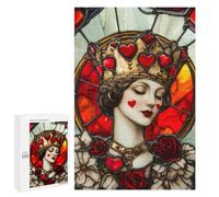 Puzzle Per Adolescenti 1000 PCS Stained Glass Queen Panel Puzzle Per Adolescenti Migliora La Memoria Per Compleanno, Natale Bellissimo Gioco Dal Design 1000 PCS