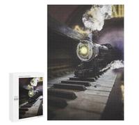 Puzzle Per Adolescenti 1000 PCS Steam Train Piano Keys Puzzle Per Adulti Giochi Rilassanti Assemblaggio Di Modelli Interazione Genitore-figlio 1000 PCS
