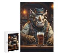 Puzzle Per Adolescenti 1000 PCS Steampunk Craft Beer Rhino Puzzle Per Adulti Giochi Rilassanti Assemblaggio Di Modelli Interazione Genitore-figlio 1000 PCS