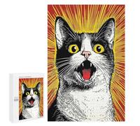 Puzzle Per Adolescenti 1000 PCS Surprised Cat Pop Art Illustration Puzzle Divertenti Da Assemblare, Modelli, Regali Unici Per Compleanno E Natale 1000 PCS