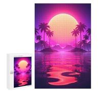 Puzzle Per Adolescenti 1000 PCS Synthwave Sunset Escape Puzzle, Gioco Rompicapo, Regalo Di Compleanno, Attività Divertenti Da Fare A Casa, 1000 PCS
