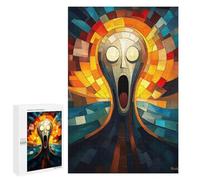 Puzzle Per Adolescenti 1000 PCS The Scream Stained Glass Mosaic Artwork Puzzle Per Adolescenti Giocattoli Fai Da Te Vacanze A Casa Passatempo Divertimento Attività A Casa, 1000 PCS