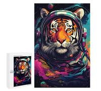 Puzzle Per Adolescenti 1000 PCS Tiger Astronaut Space Artwork Puzzle Per Adolescenti Sfida Difficile Allena La Tua Mente E Le Tue Mani Rompicapo Giochi Per Famiglie 1000 PCS