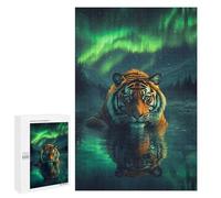 Puzzle Per Adolescenti 1000 PCS Tiger Under Aurora Borealis Puzzle Per Adulti Antistress Giocattoli Migliorano La Memoria Difficili E Stimolanti 1000 PCS