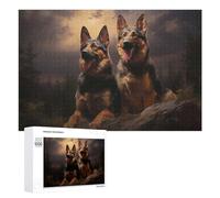 Puzzle Per Adolescenti 1000 PCS Two German Shepherds at Dusk Puzzle Per Adolescenti Giocattoli Antistress Assemblaggio Di Modelli Regali Unici Per Compleanno E Natale 1000 PCS