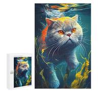 Puzzle Per Adolescenti 1000 PCS Underwater Cat 2 Puzzle Giochi Rilassanti Decorazione Per La Casa Regali Unici Per Compleanno 1000 PCS