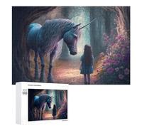Puzzle Per Adolescenti 1000 PCS Unicorn Encounter in Enchanted Forest Puzzle Per Adulti Giochi Rilassanti Decorazione Da Parete Ottimo Regalo Per I Giocatori 1000 PCS