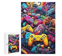 Puzzle Per Adolescenti 1000 PCS Video Game Controllers A Colorful Fusion Puzzle Per Adolescenti Giocattoli Antistress Assemblaggio Di Modelli Regali Unici Per Compleanno E Natale 1000 PCS