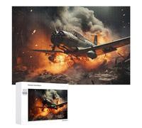 Puzzle Per Adolescenti 1000 PCS Warplane Crash Explosion Scene Puzzle Antistress Decorazione Per La Casa Regali Unici Per Compleanno E Natale 1000 PCS
