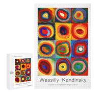 Puzzle Per Adolescenti 1000 PCS Wassily Kandinsky Squares with Concentric Rings Puzzle Per Adulti Attività Per Famiglie Interazione Genitore-figlio Gioco Dal Design Bellissimo 1000 PCS