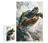Puzzle Per Adolescenti 1000 PCS Watercolor Sea Turtle Puzzle Per Adulti Giochi Rilassanti Assemblaggio Di Modelli Interazione Genitore-figlio 1000 PCS