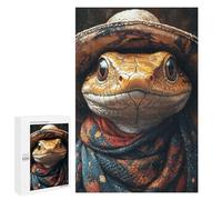Puzzle Per Adolescenti 1000 PCS Western Lizard with Hat Puzzle Per Adolescenti Vacanza in Casa Passatempo Per Compleanno, Natale Divertimento in Famiglia E Serata Giochi 1000 PCS
