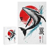 Puzzle Per Adolescenti 1000 PCS Whale Jump Sumi-e Puzzle Per Adolescenti Giocattoli Fai Da Te Vacanze A Casa Passatempo Divertimento Attività A Casa, 1000 PCS