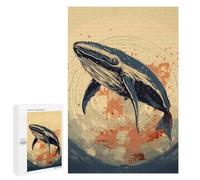 Puzzle Per Adolescenti 1000 PCS Whale Retro Japan Vibes Puzzle Per Adolescenti Giocattolo Decorazione Da Parete Ma Divertente E Umoristico Unico Compleanno E Regali 1000 PCS