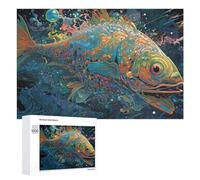 Puzzle Per Adolescenti 1000 PCS Whimsical Fish in Colorful Ocean Puzzle Divertenti Da Assemblare, Modelli, Regali Unici Per Compleanno E Natale 1000 PCS
