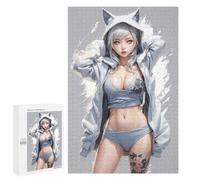 Puzzle Per Adolescenti 1000 PCS White Cat Anime Girl Puzzle Per Adolescenti Migliora La Memoria Per Compleanno, Natale Bellissimo Gioco Dal Design 1000 PCS