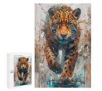 Puzzle Per Adolescenti 1000 PCS Wild Leopard Abstract Art Print Puzzle Per Adolescenti Migliora La Memoria Per Compleanno, Natale Bellissimo Gioco Dal Design 1000 PCS