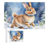 Puzzle Per Adolescenti 1000 PCS Winter Bunny in Snowscape Puzzle Per Adolescenti Giocattoli Antistress Assemblaggio Di Modelli Regali Unici Per Compleanno E Natale 1000 PCS