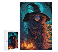 Puzzle Per Adolescenti 1000 PCS Witch in The Moonlit Forest Puzzle Per Adulti Gioco Rompicapo Difficile Difficile Unico Compleanno E Regali 1000 PCS