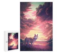 Puzzle Per Adolescenti 1000 PCS Wolf at Sunset Puzzle Per Adolescenti Giochi Rilassanti Assemblaggio Di Modelli Regali Unici Per Compleanno E Natale 1000 PCS