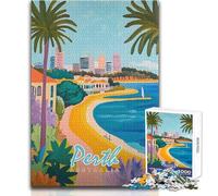 Puzzle per adolescenti 1000 Perth, Australia Paesaggio urbano Vacanza a casa Giochi per la famiglia Ottimo regalo per i giochi (dimensioni 38x26cm)
