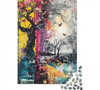 Puzzle Per Adolescenti 1000 Pezzi Abstract Artwork with Flowers Puzzle Per Adulti Giochi Rilassanti Un'opera D'arte Regali Di Natale E Compleanno 70x50cm/1000pcs