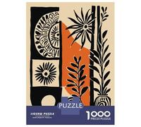 Puzzle Per Adolescenti 1000 Pezzi Abstract Botanical Illustration with Geometric Shapes Puzzle Per Adulti Giocattolo Decorazione Da Parete Decorazione Perfetta Regali Unici Per Compleanno E Natale 38x